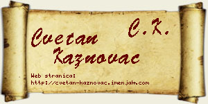 Cvetan Kaznovac vizit kartica